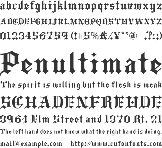 BlackAngels font preview