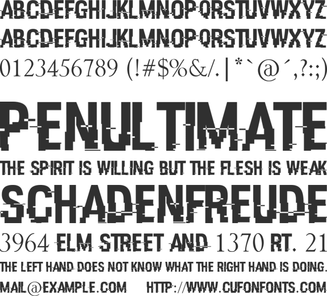 HACKED font preview