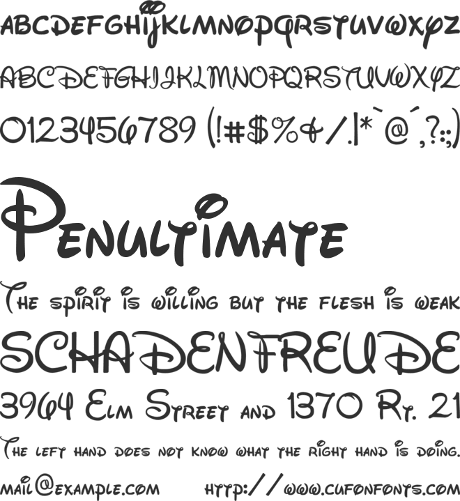 Walt Disney Script font preview