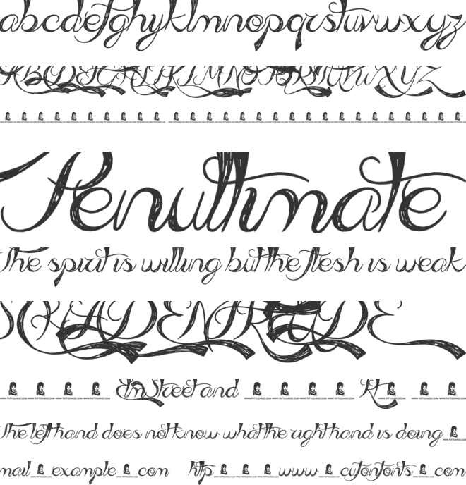 Admiration Pains font preview