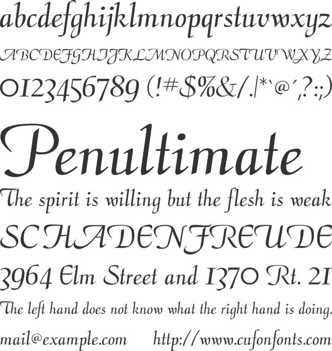 CalligraphyFLF font preview