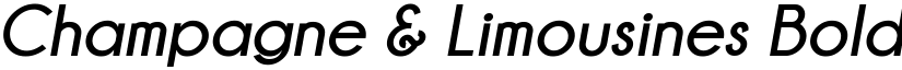 Champagne & Limousines Bold Italic font