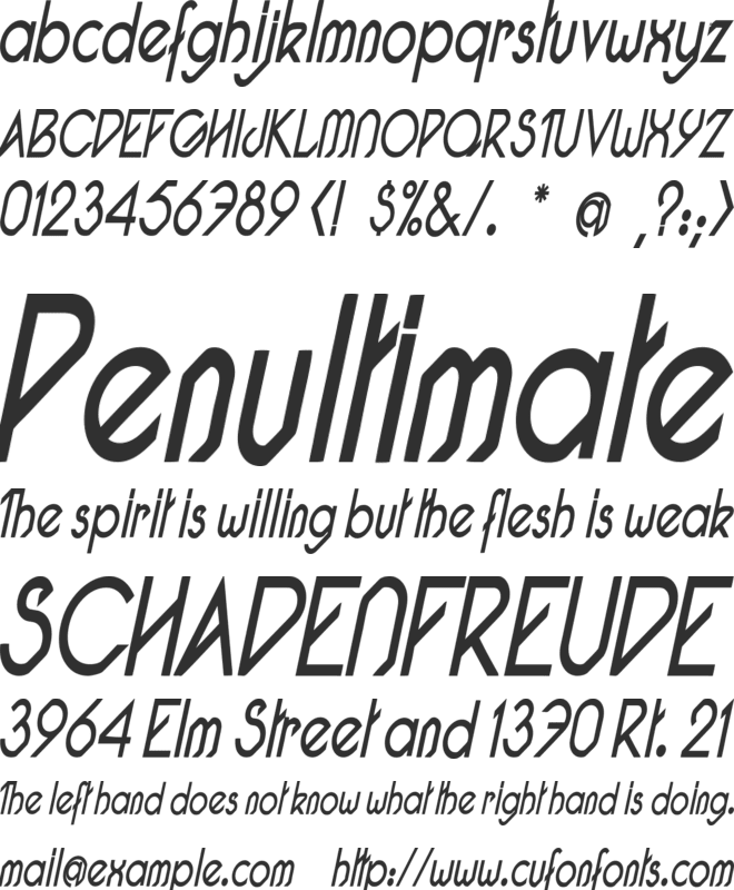 Pacotillenarrow font preview