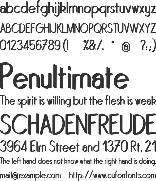 Quincaille font preview