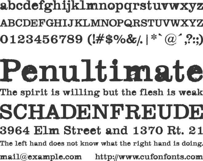 Black Widow font preview