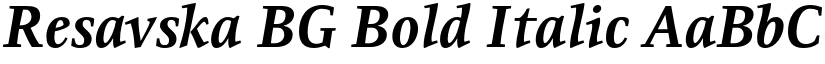 Resavska BG Bold Italic font