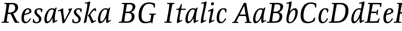 Resavska BG Italic font