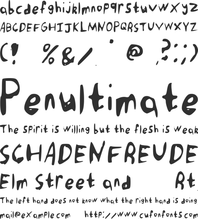 Punk Rock Handwriting font preview