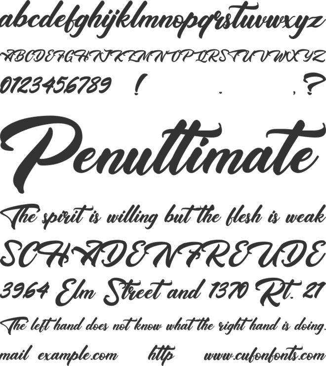 Westtgonia Barneh font preview