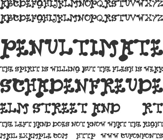 JMH PETS CAPS font preview