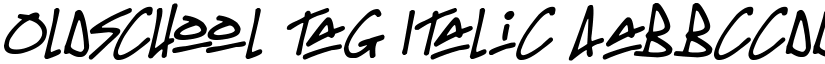 Oldschool Tag Italic font