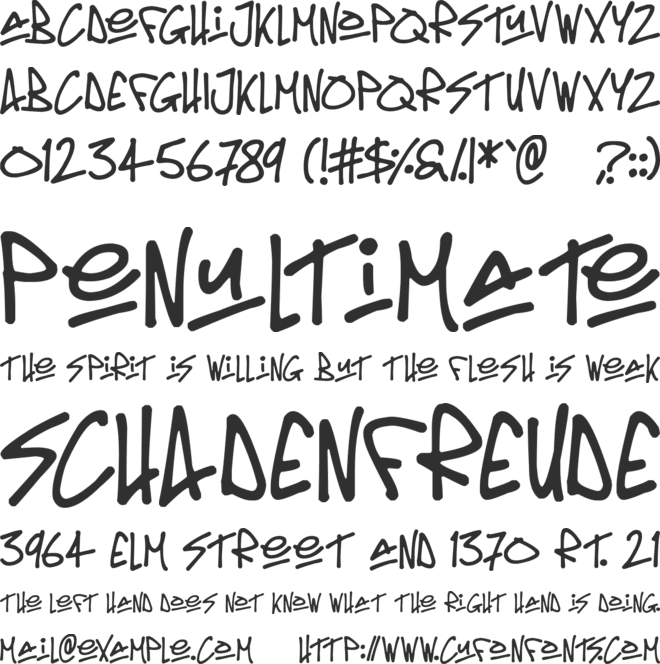 Oldschool Tag font preview