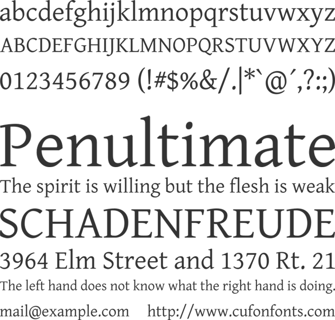 Temporarium font preview