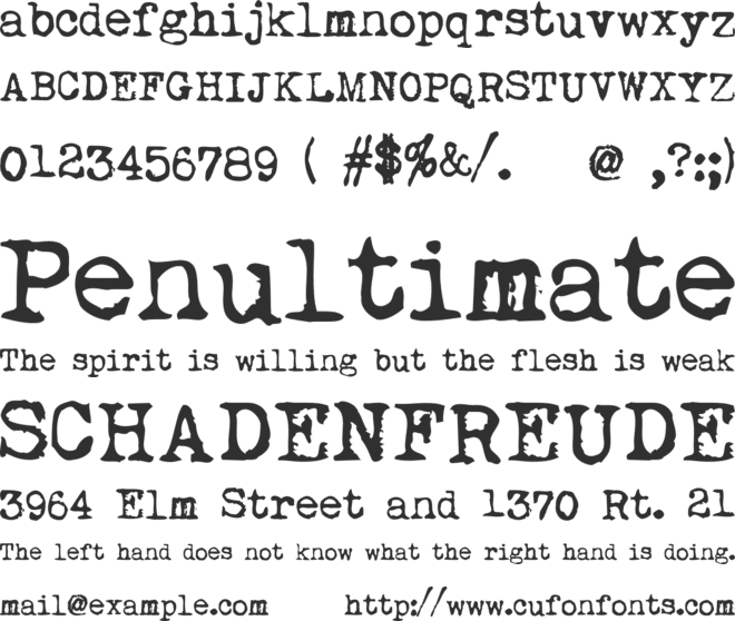 My Underwood font preview