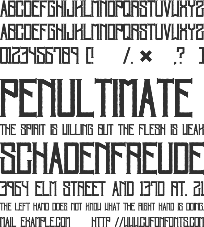 Villagers font preview