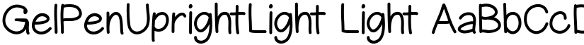 GelPenUprightLight Light font