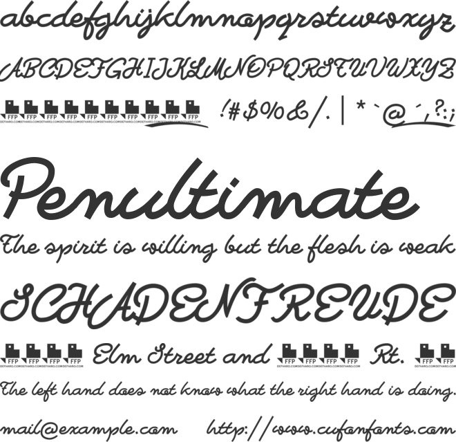 Bastardilla font preview