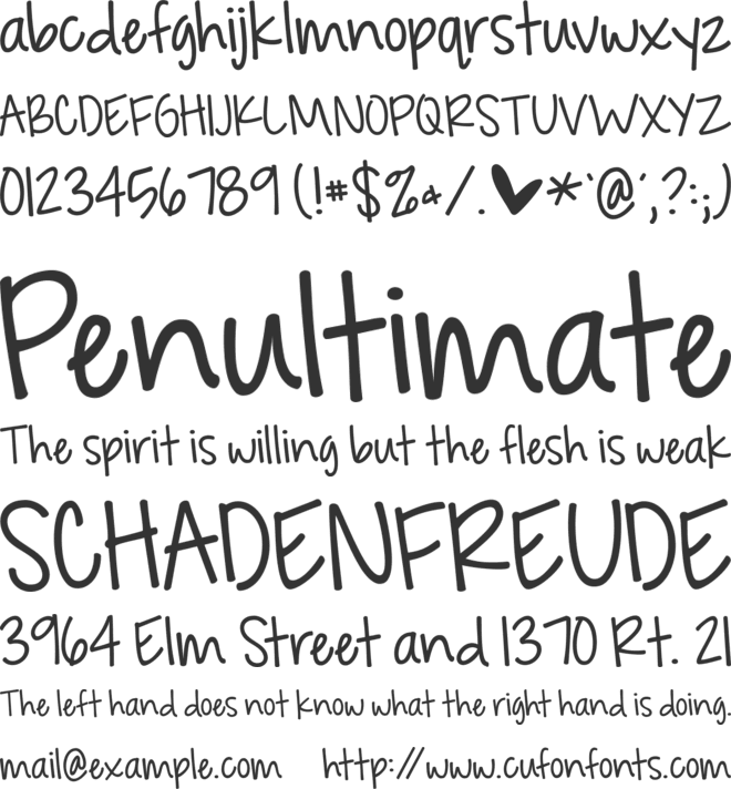 KG Feeling 22 font preview