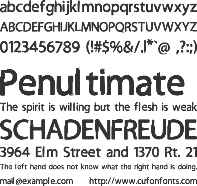 Sensation font preview