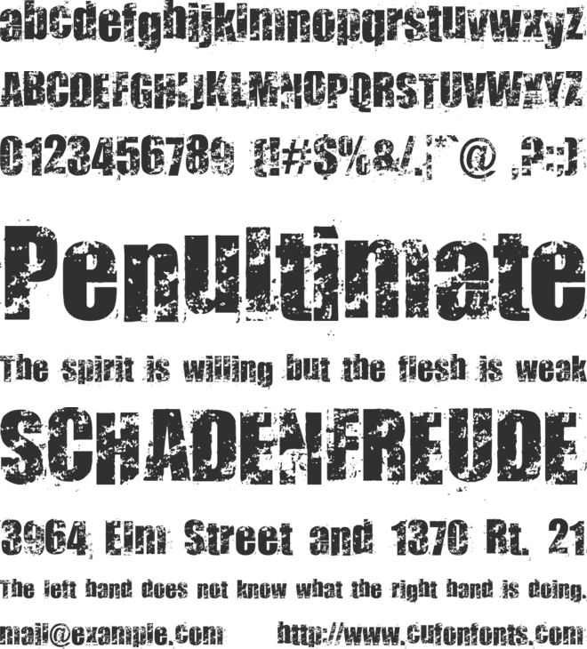 Smudgers font preview