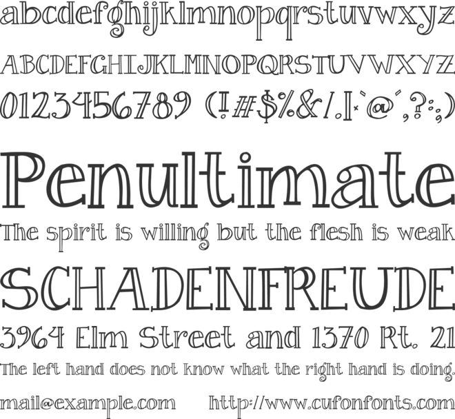 Janda Curlygirl Serif font preview