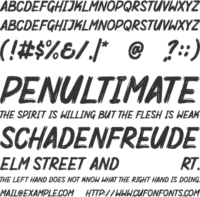 Mighty Brush font preview