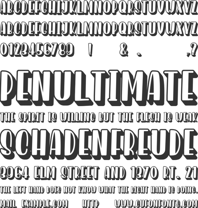 Homenuli Shadow font preview