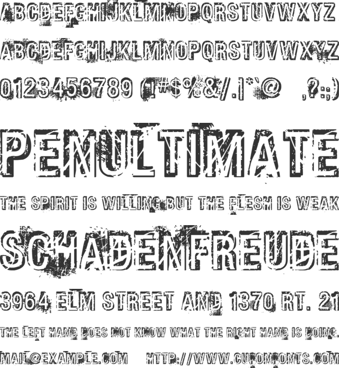 Phat Grunge Bold font preview