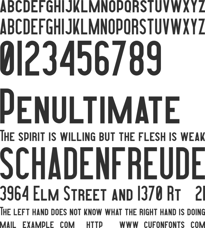 Contraband font preview