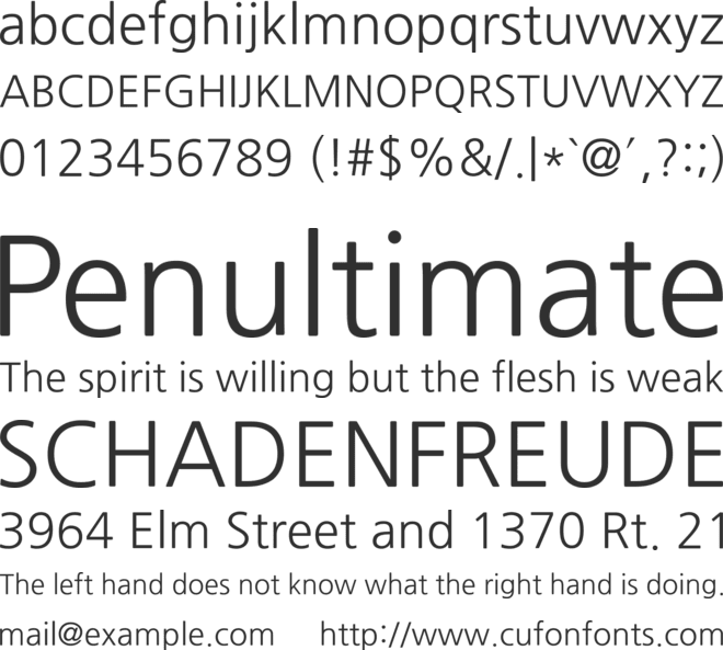 NanumGothic font preview