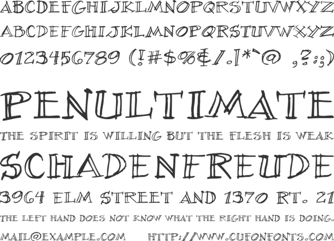 Village Idiot BB font preview