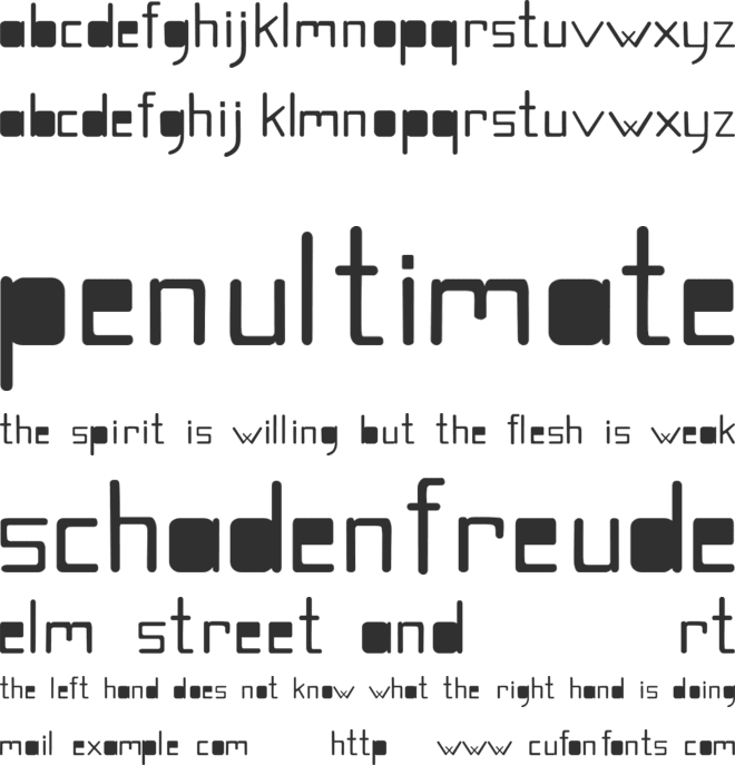 Quirky font preview