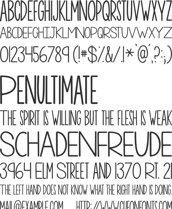 KG One More Night font preview