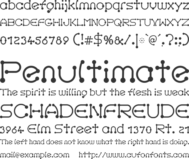 pierced font preview