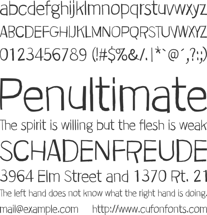 Bullfrog font preview