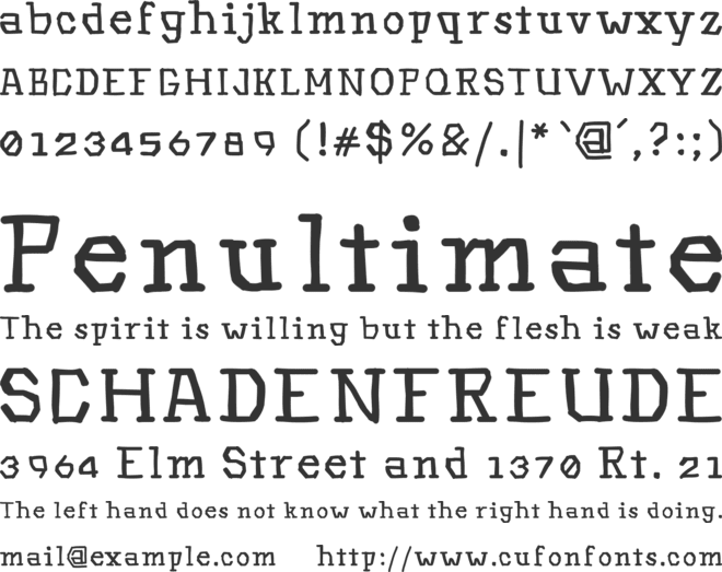 Hinwil font preview