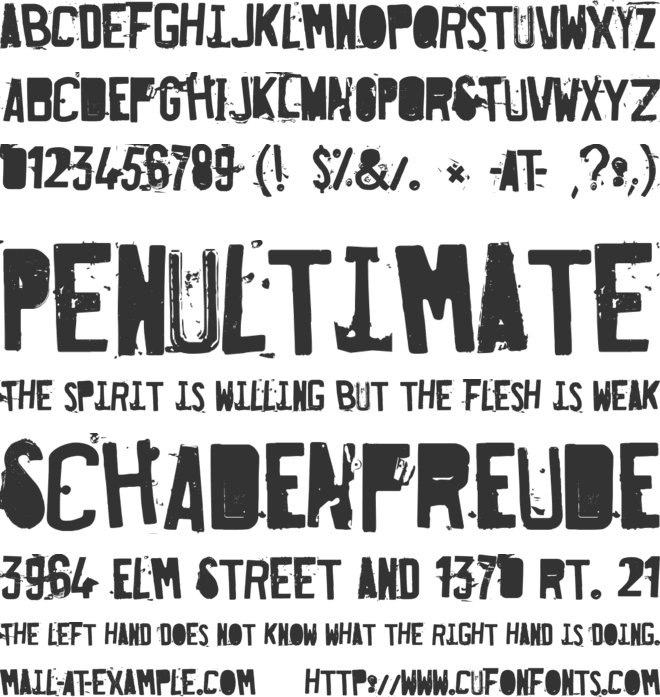 Fucked Plate font preview