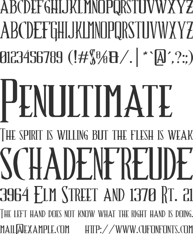 Schindler’s Font font preview