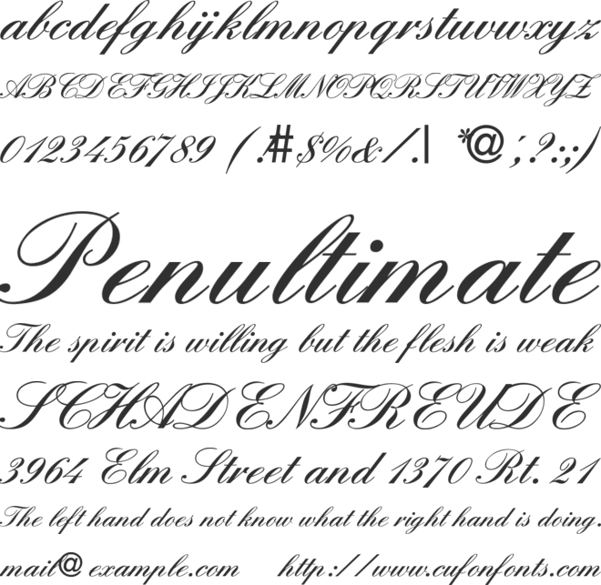England Hand DB font preview