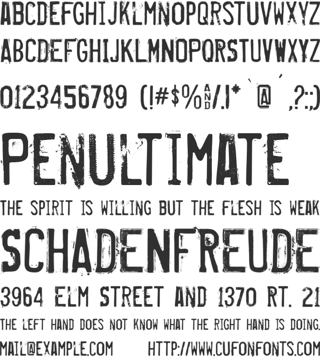 Misproject font preview