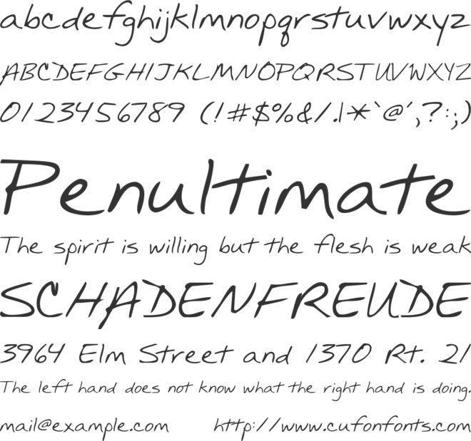 KG Mullally font preview