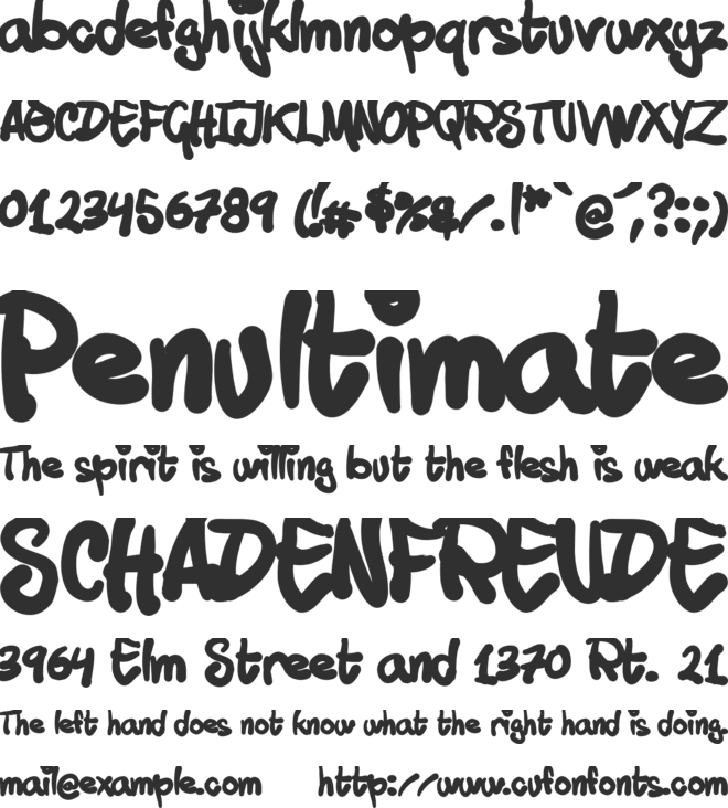 Tusch Touch 1 font preview