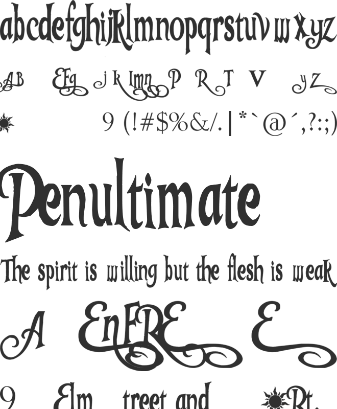 Tangled font preview