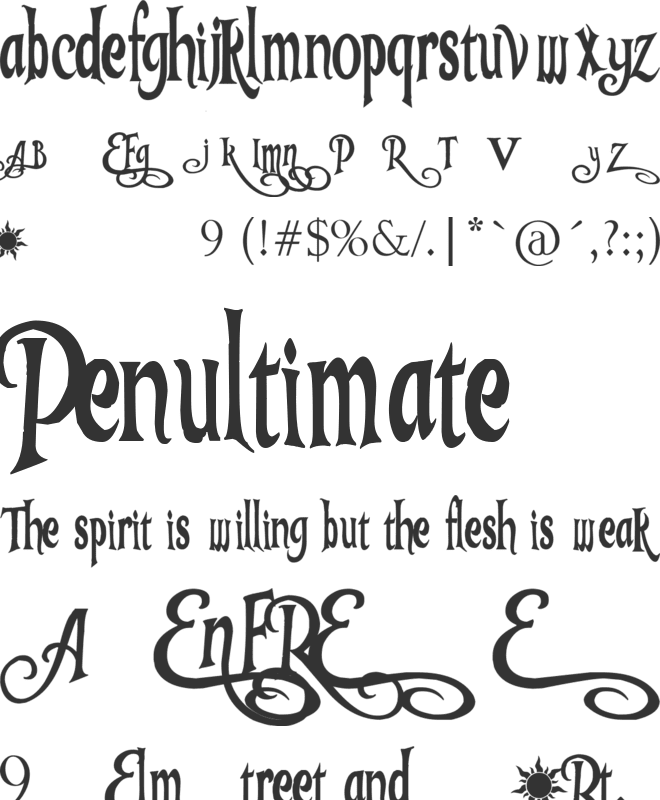 Tangled font preview