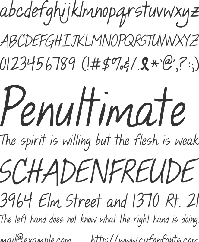 KG Hope For A Cure font preview