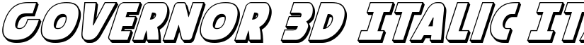 Governor 3D Italic Italic font