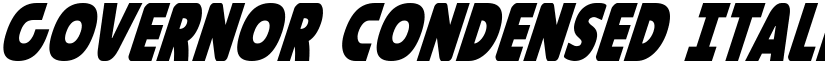 Governor Condensed Italic Condensed Italic font