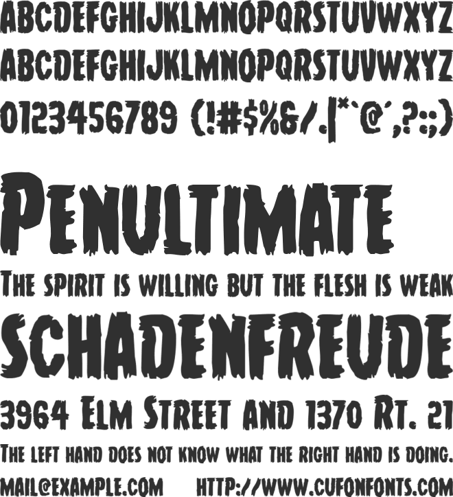 Young Frankenstein font preview