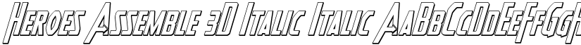 Heroes Assemble 3D Italic Italic font