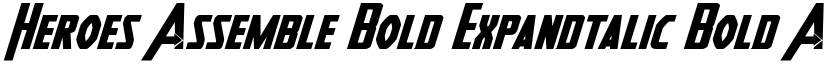 Heroes Assemble Bold Expandtalic Bold font